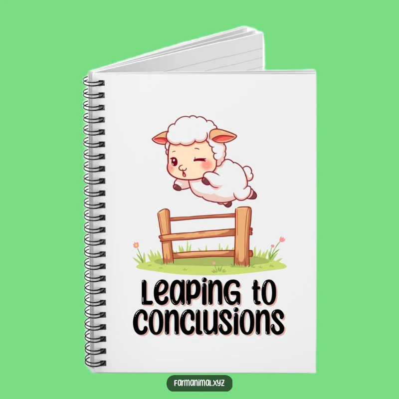 Funny Sheep Jumping Fence Notebook: Determined Journal - A Humorous Farm Idea Keeper Gift