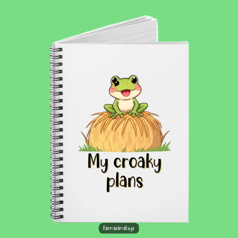 Funny Frog Croak Notebook: Jot Down Ideas with a Hay Bale Singer - Great Funny Gift!