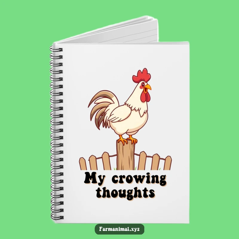 Funny Rooster Crowing Notebook: Jot Down Ideas with Morning Spirit