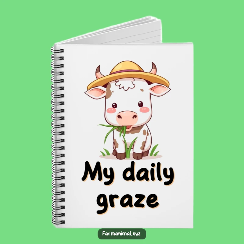Funny Cow Hat Notebook: Grazing Bovine Journal for Notes Gift