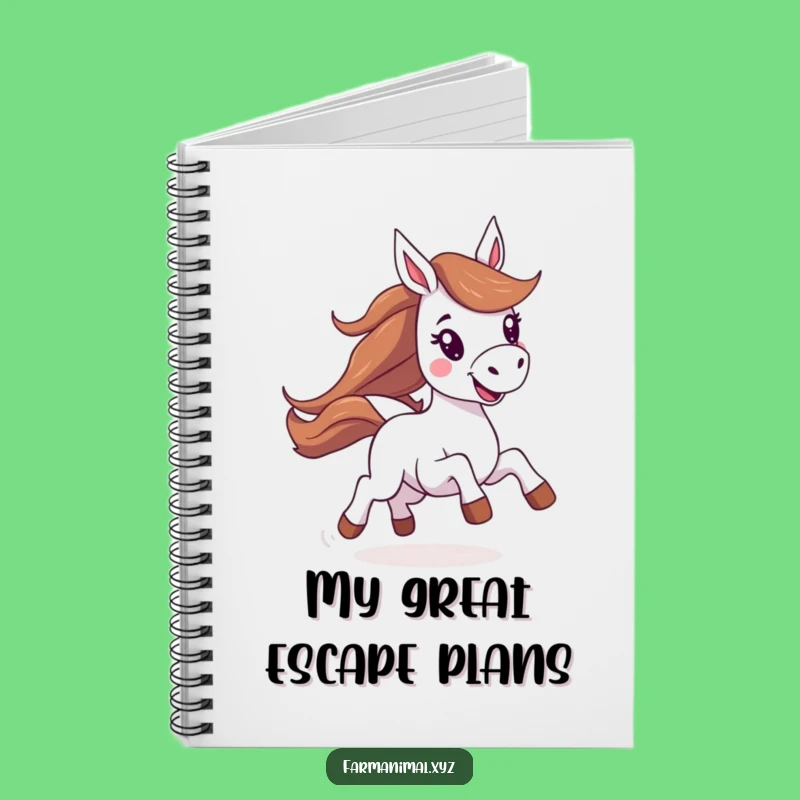 Funny Horse Notebook: Energetic Galloping Joyful Equine Journal, Perfect Funny Gift for Writers