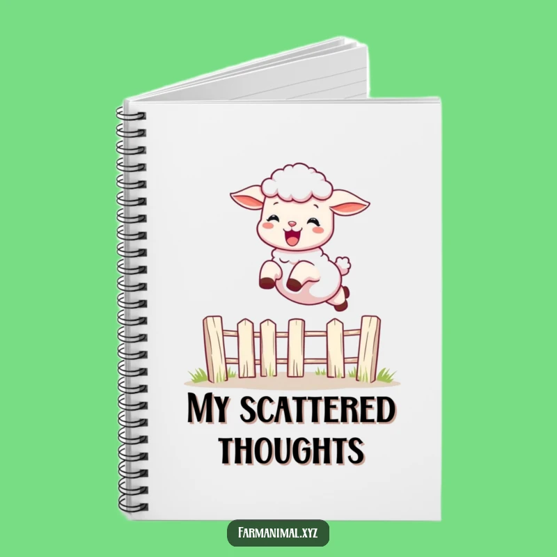 Funny Lamb Leaping Notebook: Jot Down Ideas with Farm Frolics