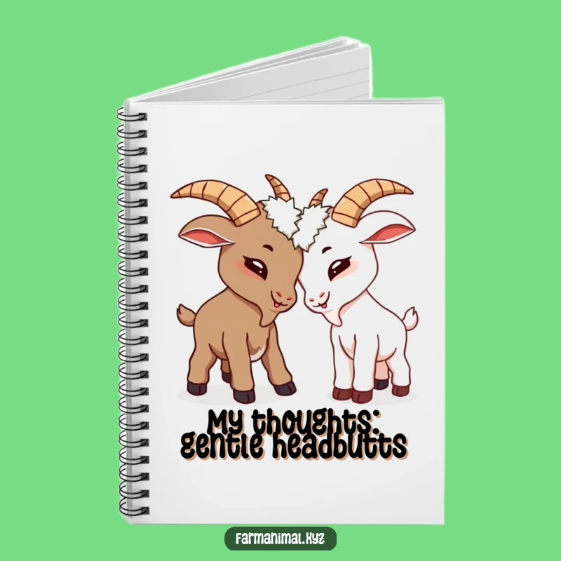 Funny Goat Headbutt Notebook, Playful Journal, Perfect Funny Gift