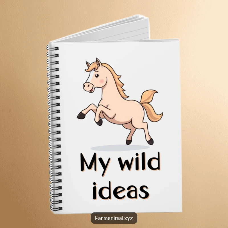 Funny Horse Gallop Notebook: A playful horse kicking its legs in a gallop, ideal for jotting down ideas or equestrian notes.