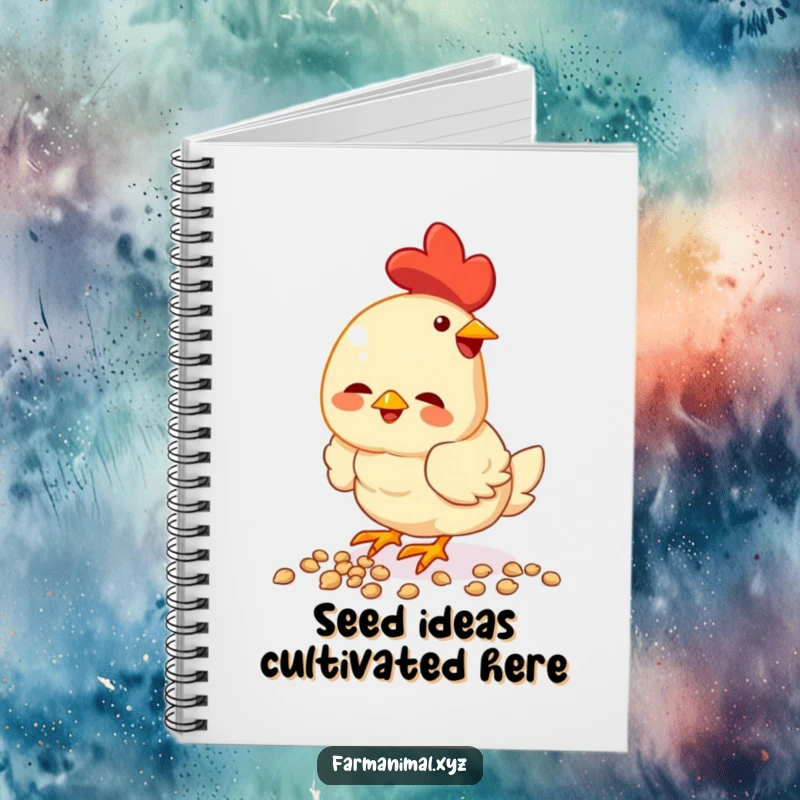 Funny chicken notebook, actively pecking seeds on the cover, a fun and functional way to capture ideas.