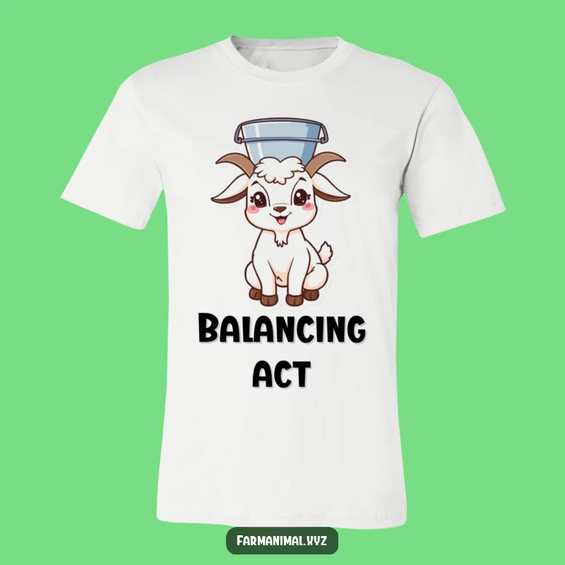 Funny Goat Bucket Head T-Shirt: Show Off Your Balance!