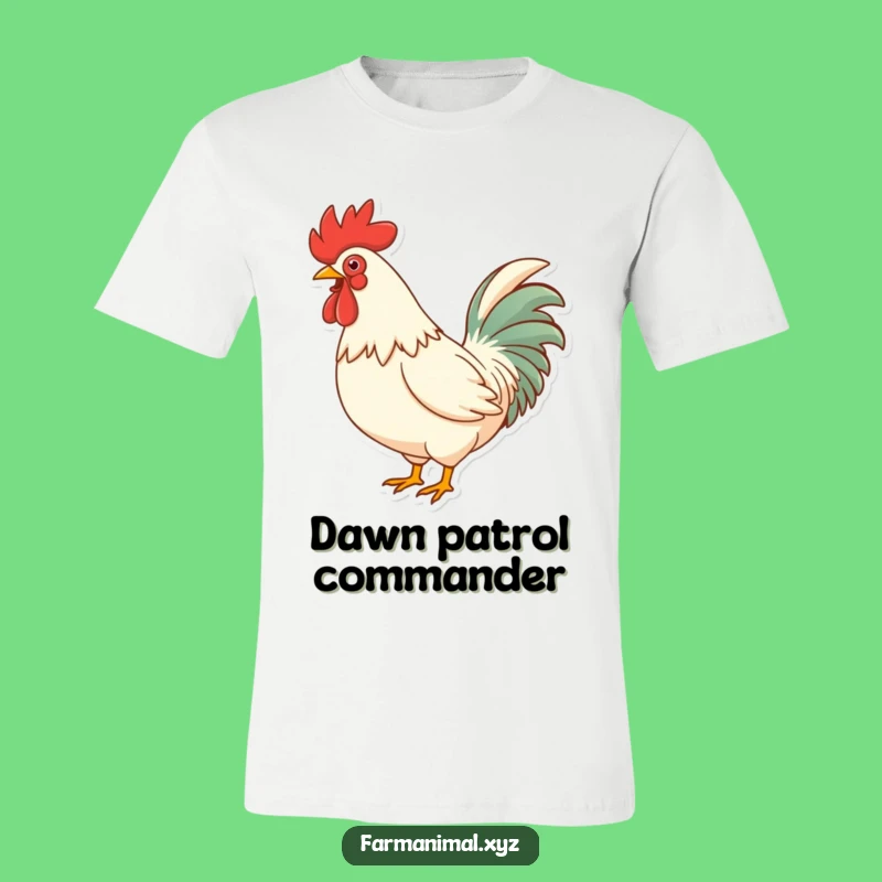 Funny Rooster Crowing T-Shirt - Comical Farm Animal Tee for Laughs