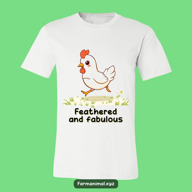 Funny Kawaii Chicken Galloping T-Shirt: Hilarious Farm Animal Tee for Fun People