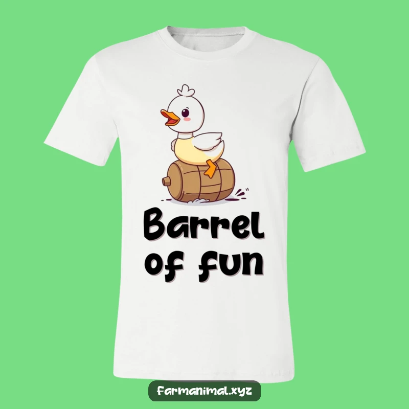 Funny Duck Barrel T-Shirt - Rolling Adventure, Quacking Joy, Ultimate Funny Gift