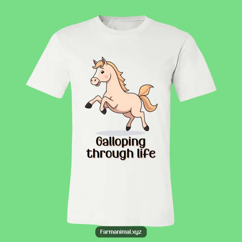 Funny Horse Gallop T-Shirt - Playful Equestrian Lover's Tee