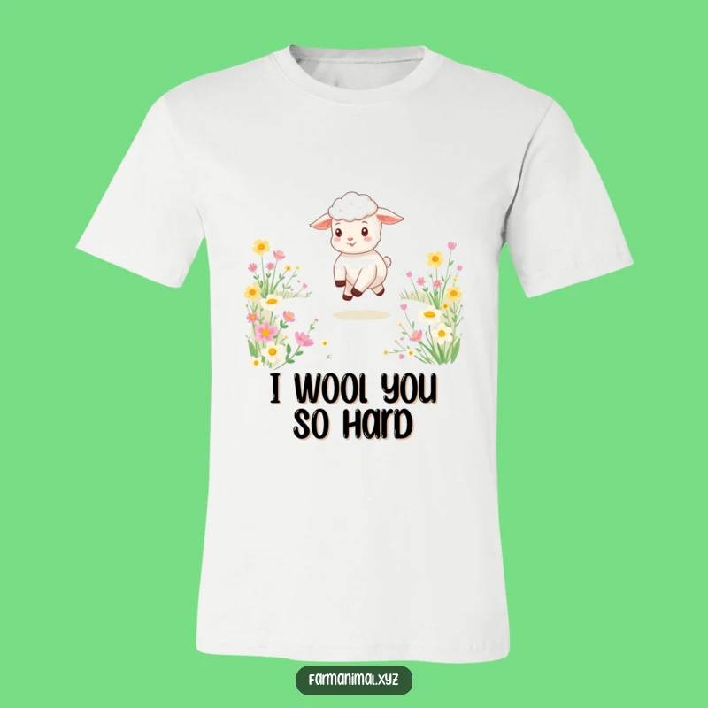 Funny Lamb Meadow Skip T-Shirt: Cute Playful Animal Tee, Perfect Gift for Cheerful People