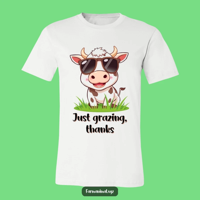 Funny Cow Sunglasses T-Shirt: Coolest Grass Muncher Apparel for Laughs