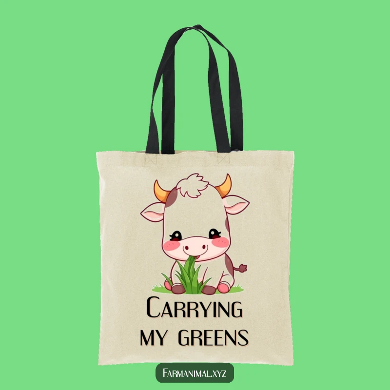Funny Cow Munching Tote Bag: Carry Your Contentment with Farm Charm