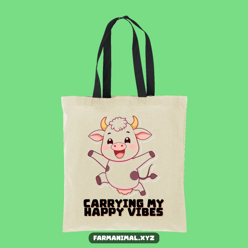 Funny Jumping Cow Tote Bag - Durable Farm Animal Bag, Ideal Gift