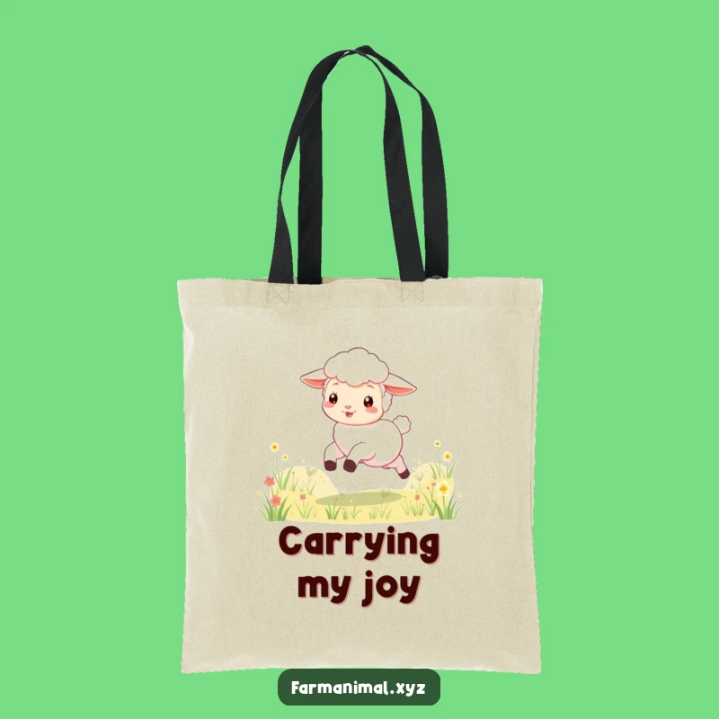 Funny Lamb Skipping Tote Bag: Carry Your Joy in This Adorable Bag