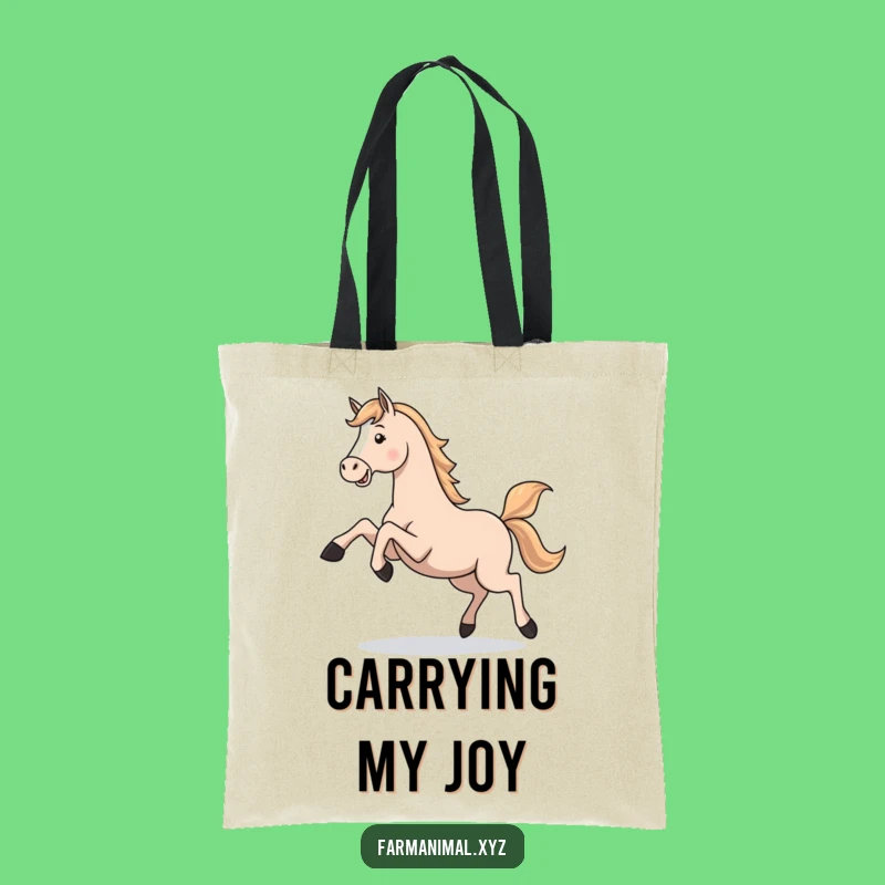 Funny Horse Gallop Tote Bag - Carry Your Equestrian Style!