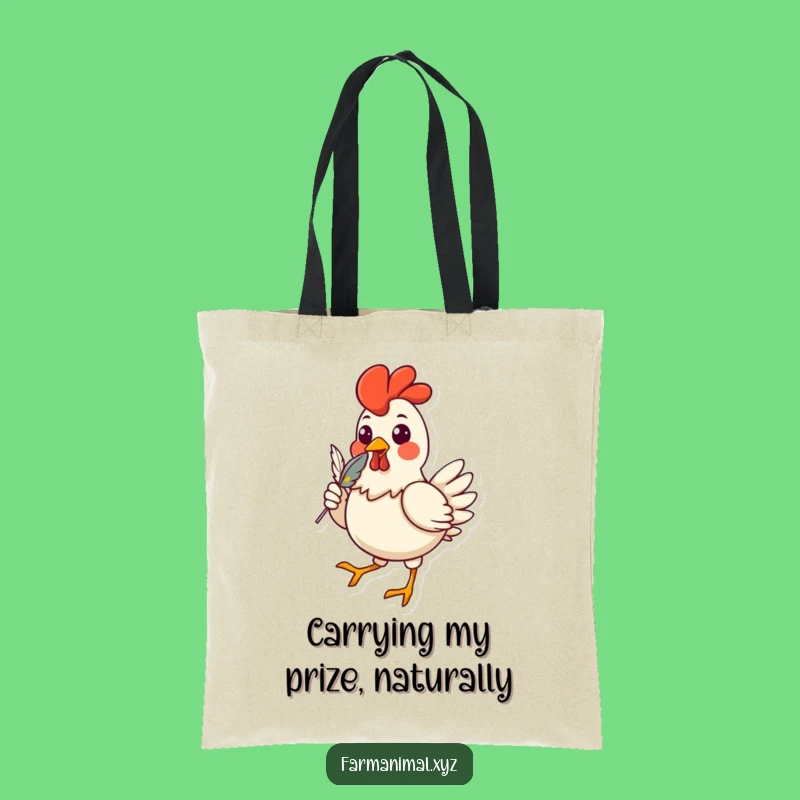 Funny Chicken Strutting Tote Bag: Carry Your Laughs in Style, Chic Accessory