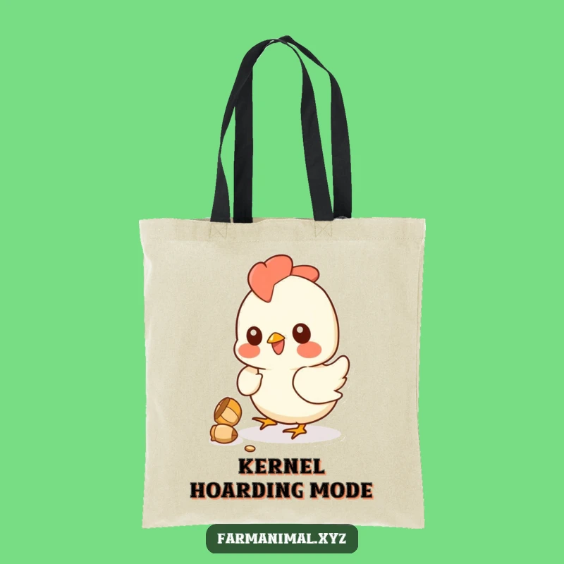 Funny Chicken Tote Bag: Playful Pecking Kernel Carryall - A Humorous Farm Fashion Gift