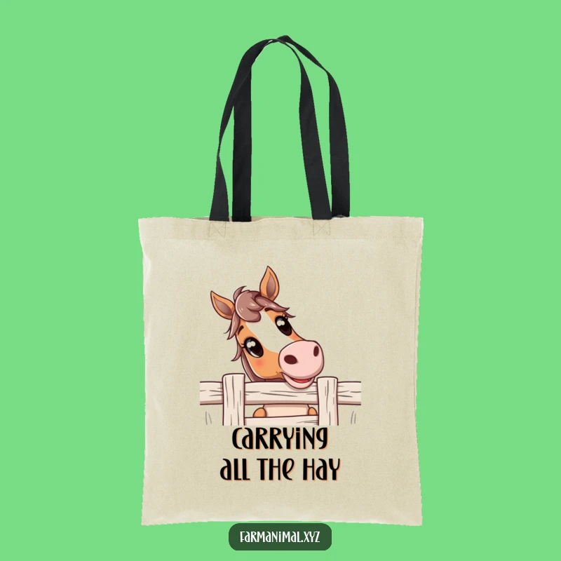 Funny Curious Horse Tote Bag: Carry Charm - Stylish & Practical Funny Farm Gift!