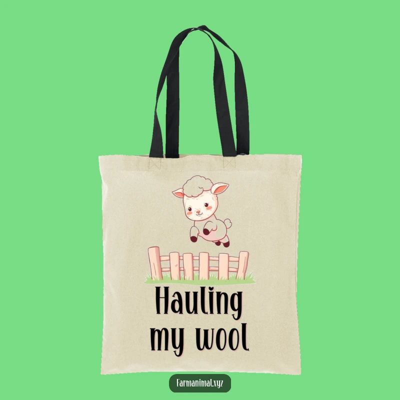 Funny Lamb Leap Tote Bag: Spacious Playful Animal Carryall, Hilarious Jumping Sheep Gift, Perfect Funny Gift