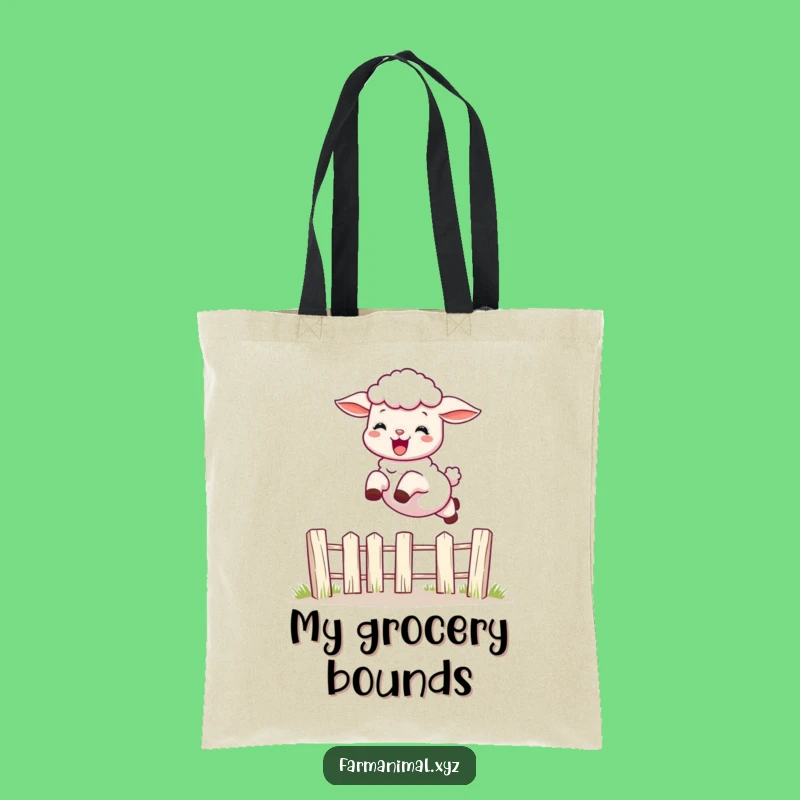 Funny Lamb Leaping Tote Bag: Carry Your Fun with Farm Charm