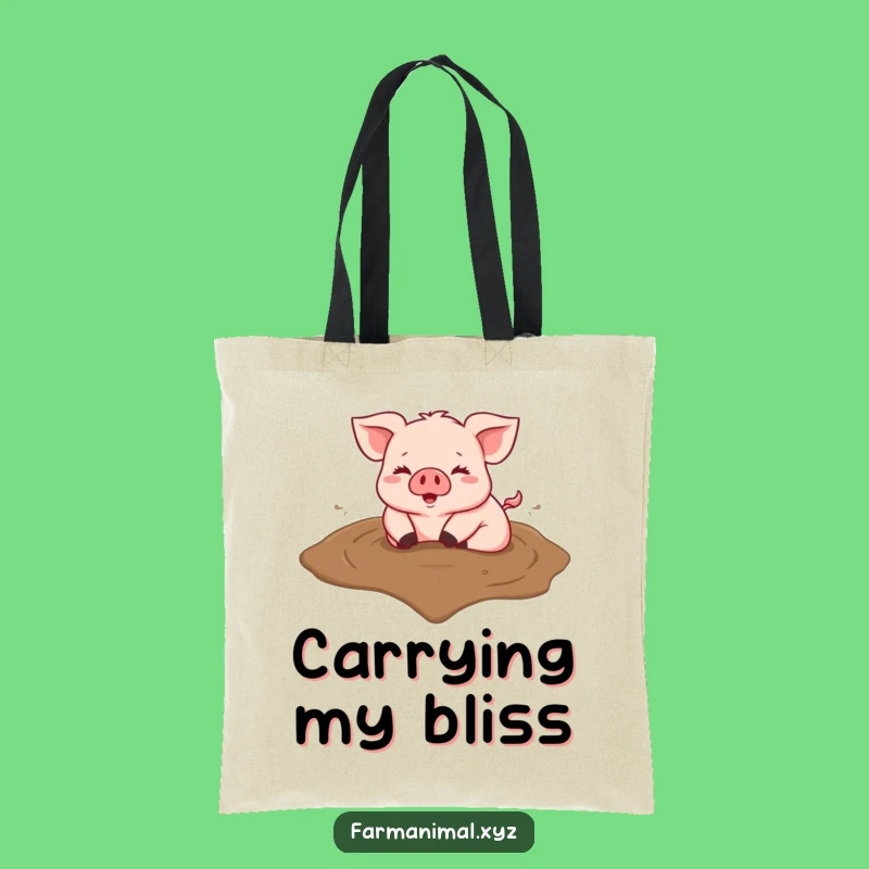 Funny Pig Heart Mud Tote Bag; Carry Your Joy With This Adorable Farm Gift