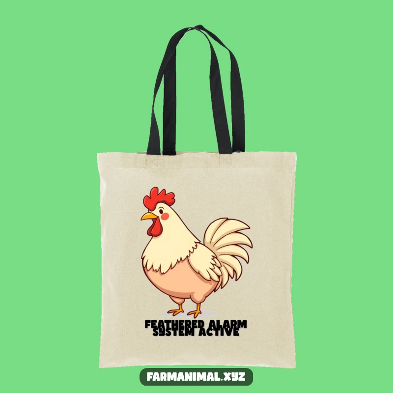 Funny Rooster Tote Bag - Durable Crowing Farm Animal Bag, Hilarious Gift