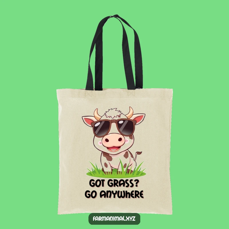Funny Cow Sunglasses Tote Bag: Stylish & Hilarious Carry-all for Everyone